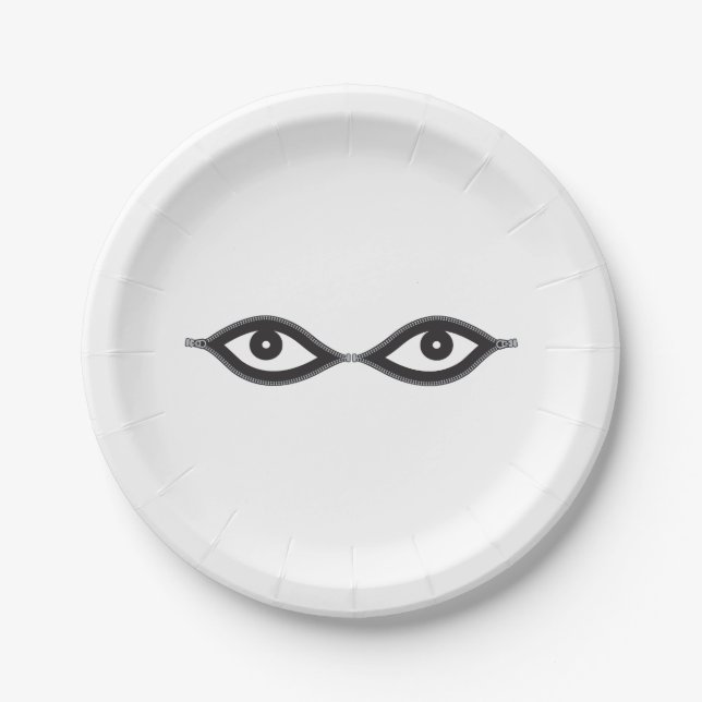 Zipper Eyes Pappteller (Vorderseite)