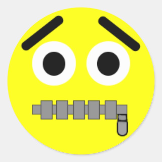 Zipper-Face-Sticker Runder Aufkleber (Vorderseite)