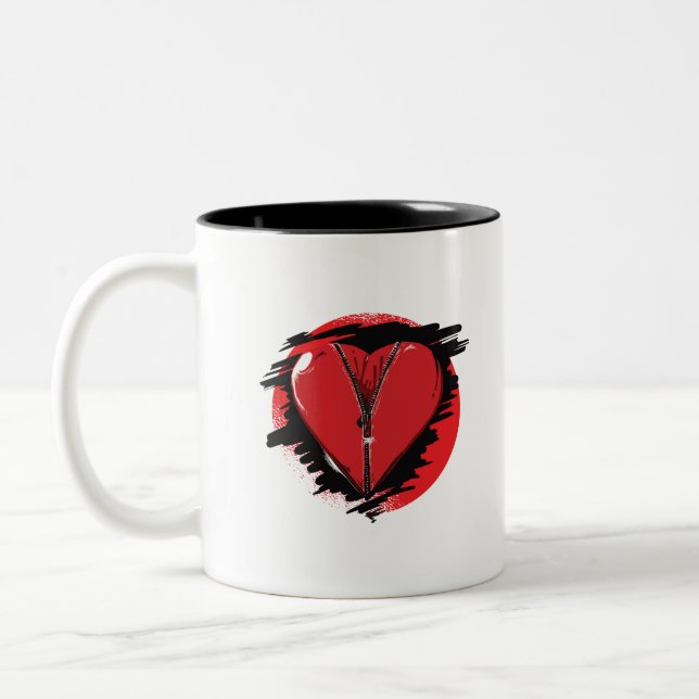 Zipper Heart Zweifarbige Tasse (Links)