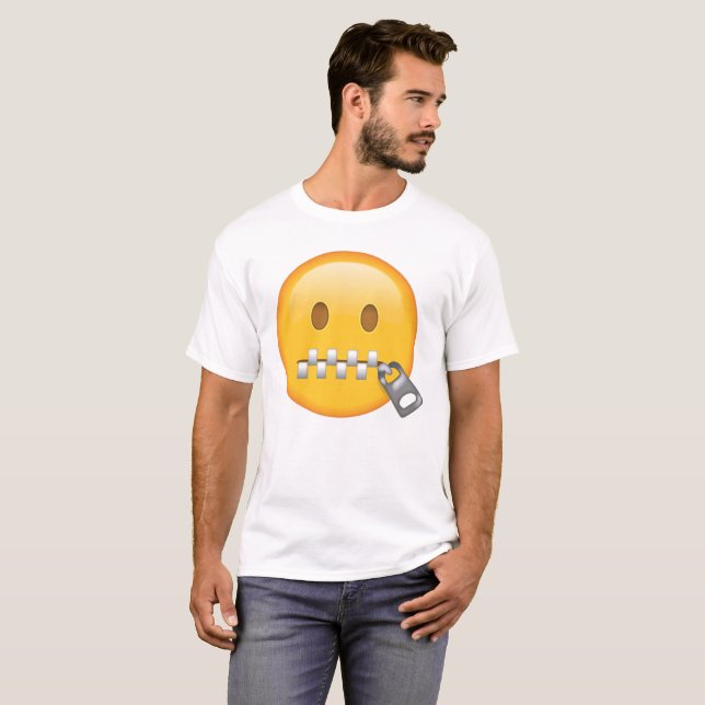 Zipper-Mouth Face - Emoji T-Shirt (Vorne ganz)