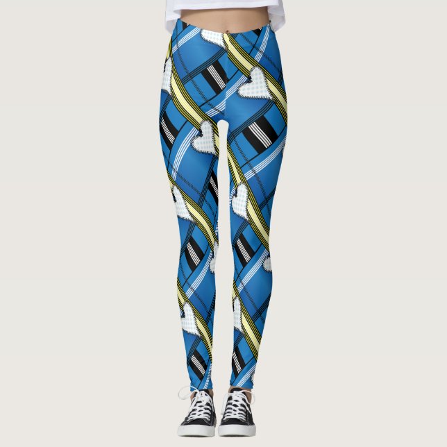 Zipper Outlinated Heart Leggings (Vorderseite)