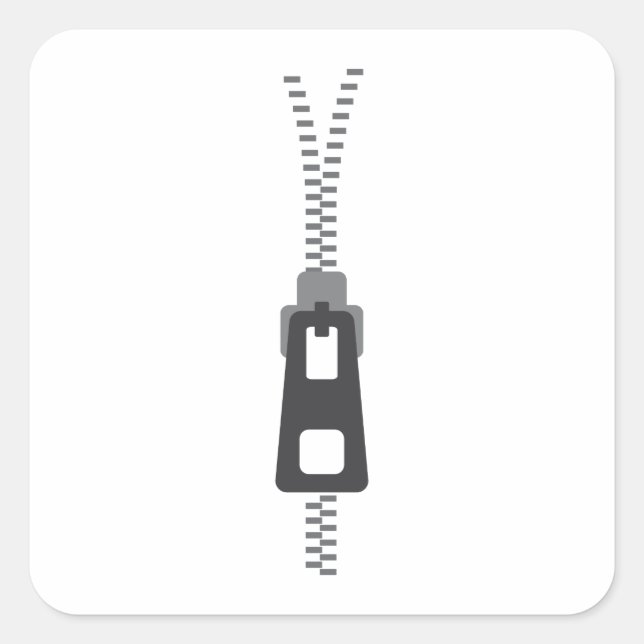 Zipper Quadratischer Aufkleber (Vorderseite)