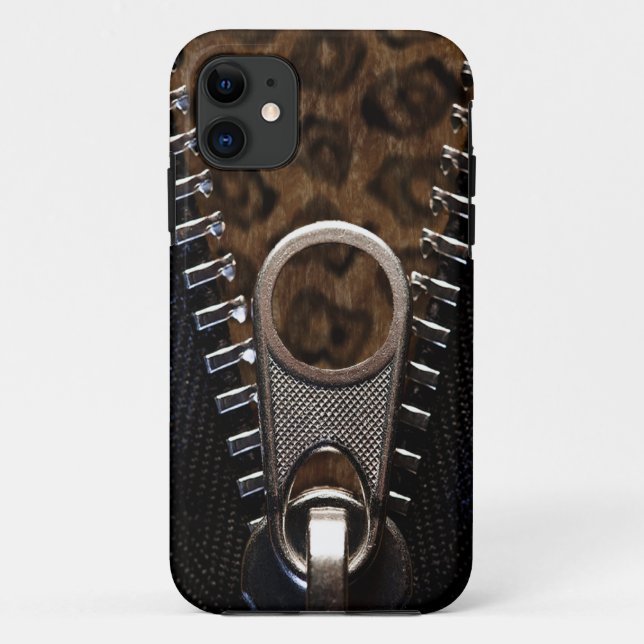 Zippered Leopard-Druck-Pelz Case-Mate iPhone Hülle (Rückseite)