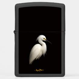 Zippo-Feuerzeug mit Elegantem Schneereiher