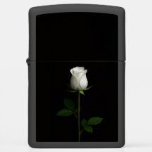 Zippo-Feuerzeug mit reiner weißen Rose