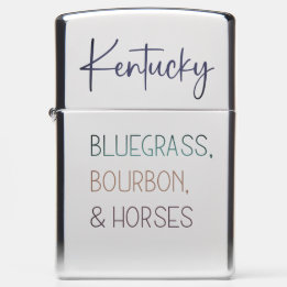 Zippo Lighter - Kentucky Bluegrass, Bourbon, Pferd
