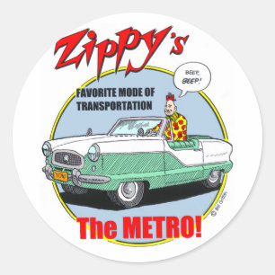 Zippy-Metro Runder Aufkleber