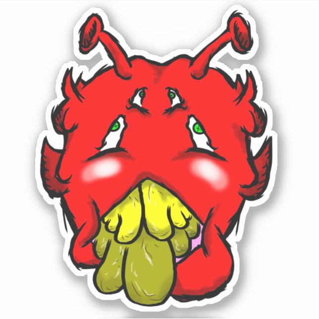 Zippy Trippy Alien Dazs, gelber Zahnaufkleber Aufkleber (Vorderseite)