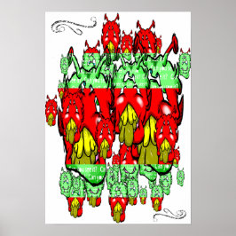 Zippy Trippy Alien Dazs Green Tooth Poster