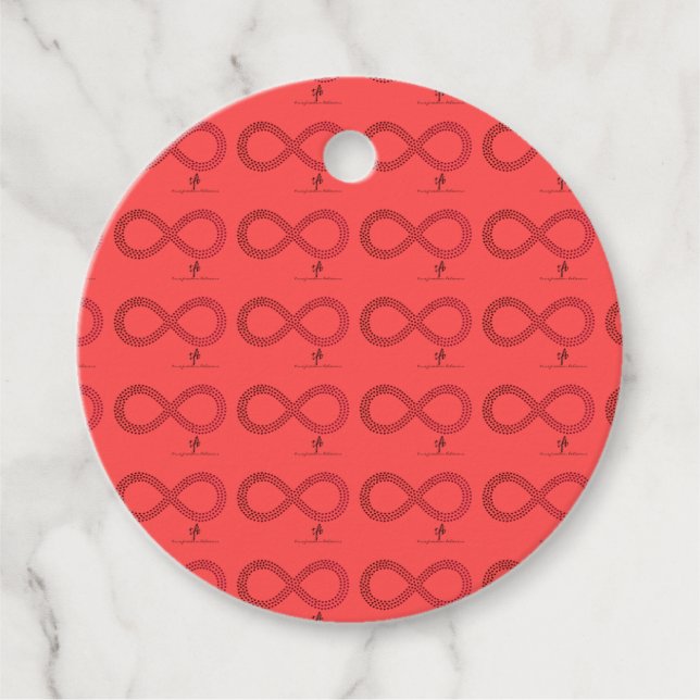 Zirkel Cranberry Gradient Infinity Hearts Geschenkanhänger (Vorderseite)