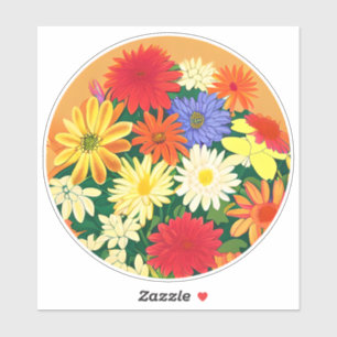 Zirkel der Blume, der farbigen Säulen und der Aste Aufkleber