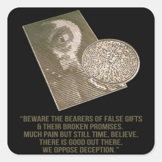 Zirkel der künstlerischen Kultur Quadratischer Aufkleber