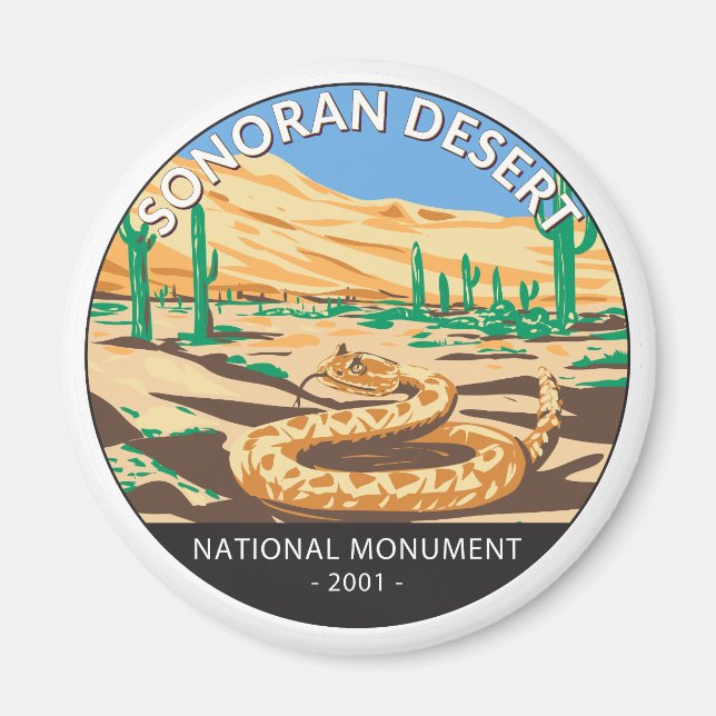 Zirkel der Sonoran Wüste National Monument Snake Magnet (Vorne)