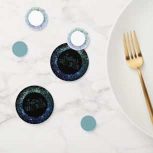 Zirkel des blauen Glitzer Konfetti