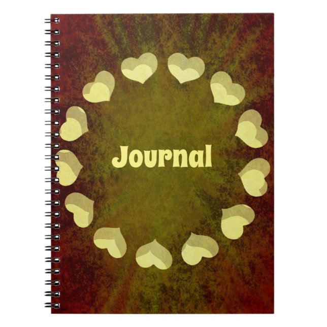 Zirkel des Hearts Grunge Journal Notizblock (Vorderseite)