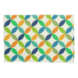 Zirkel des mittleren Jahrhunderts in Blau, Grün un Kissenbezug