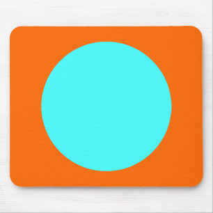 Zirkel - Eisblau und Orange Mousepad