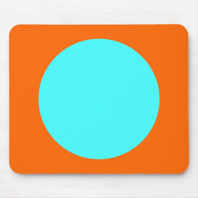 Zirkel - Eisblau und Orange Mousepad (Vorne)