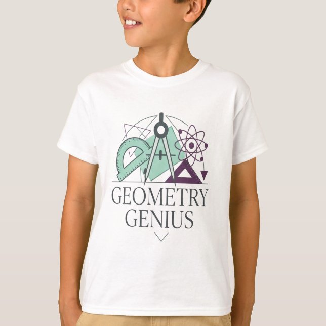 Zirkel Lineal Atom Kunst T-Shirt (Vorderseite)