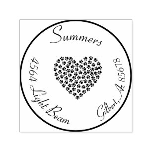 Zirkel Rücksendeadresse Haustier Katze Herz Permastempel