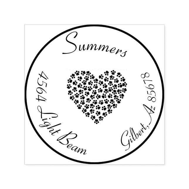 Zirkel Rücksendeadresse Haustier Katze Herz Permastempel (Design)