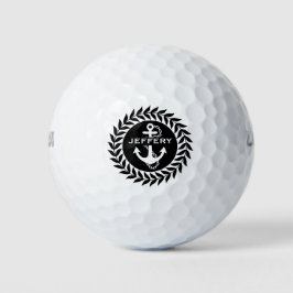 Zirkel und Anker der Nautik Golfball