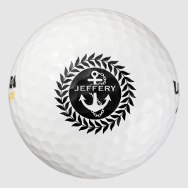 Zirkel und Anker der Nautik Golfball