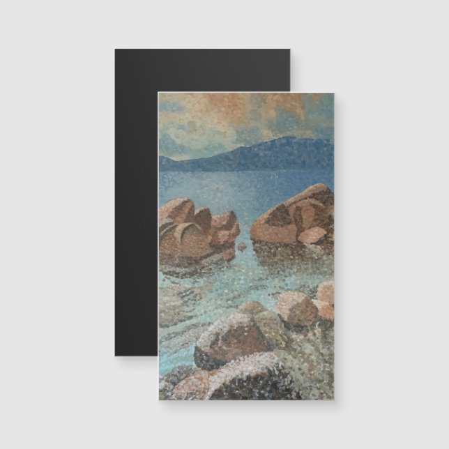 Zirkel von Stones Lake Tahoe Impressionismus Magnetkarte (Vorne/Hinten)