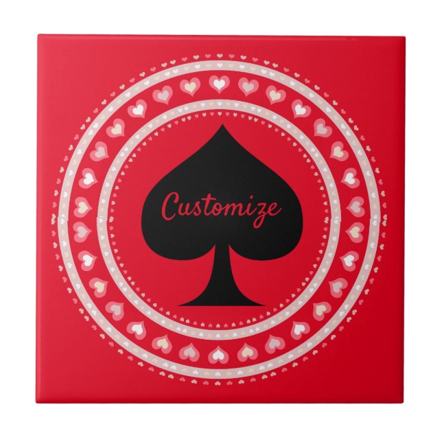 Zirkeln Schwarz Spade Thunder_Cove  Fliese (Vorderseite)