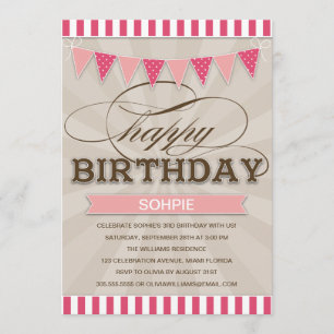 ZIRKER BIRTHTAG  KINDERMITTAGINVITATIONEN EINLADUNG