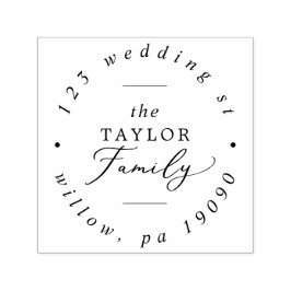 Zirkulare Adresse der Familien-Weihnachtskarte Permastempel