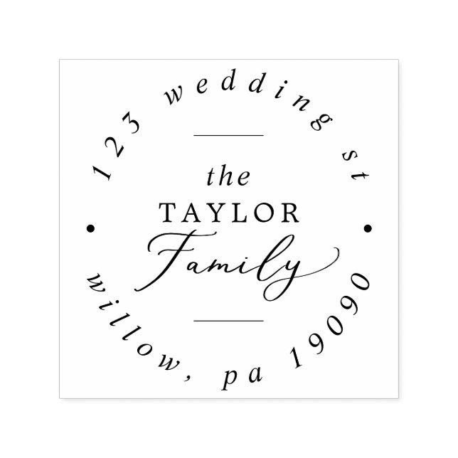 Zirkulare Adresse der Familien-Weihnachtskarte Permastempel (Design)