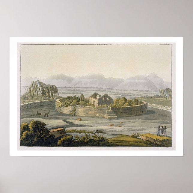 Zirkuläre Festung Cannar, Peru, aus 'Le Costum Poster (Vorne)