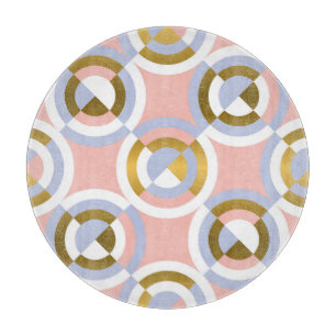 Zirkuläre geometrische Formen: farbenfrohe Vintage Schneidebrett