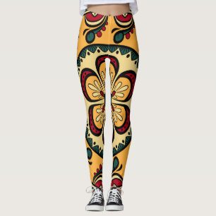 Zirkuläre Ornamente, farbenfrohe nahtlose Muster. Leggings