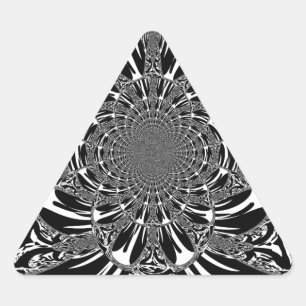 Zirkuläre Zebra Kaleidoskop Kunst Print Dreieckiger Aufkleber