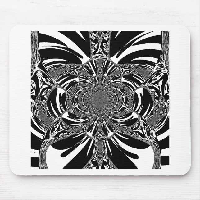 Zirkuläre Zebra Kaleidoskop Kunst Print Mousepad (Vorne)
