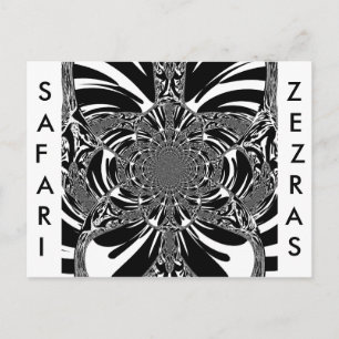 Zirkuläre Zebra Kaleidoskop Kunst Print Postkarte
