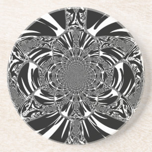 Zirkuläre Zebra Kaleidoskop Kunst Print Untersetzer