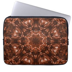 Zirkulärer Kaleidoskop rötlich-brauner Erde Laptopschutzhülle