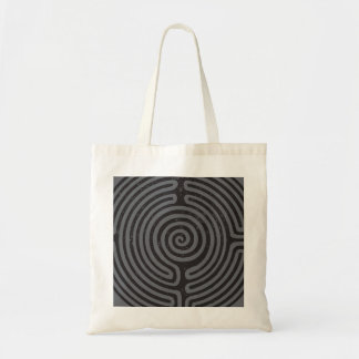 ZIRKULÄRES LABYRINTH FEINE KUNST IN GRAU TRAGETASCHE