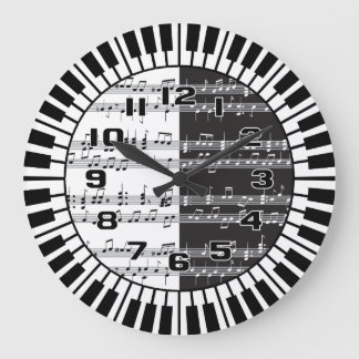 Zirkularisches Klavier und Musikhören Großuhr Große Wanduhr