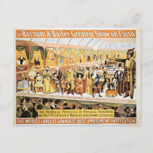 Zirkus Barnum und Bailey Größte Show der Welt Postkarte
