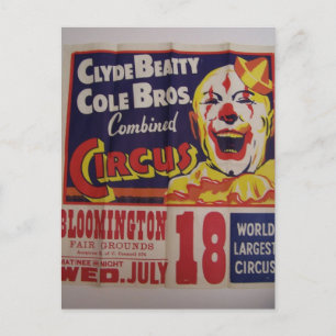 Zirkus, 'Clyde Beatty und Cole Bros' Retro-Theater Postkarte