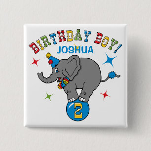 Zirkus-Elefant-2. Geburtstag Button