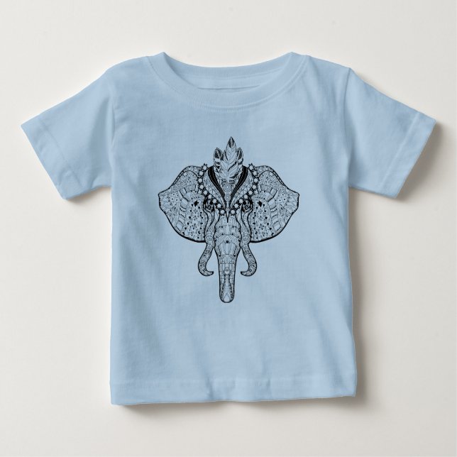 Zirkus-Elefant-Gekritzel Baby T-shirt (Vorderseite)