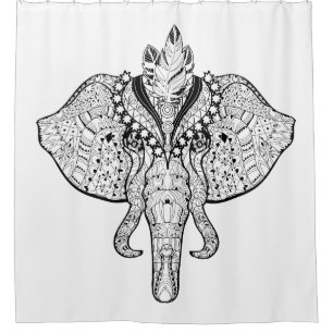 Zirkus-Elefant-Gekritzel Duschvorhang