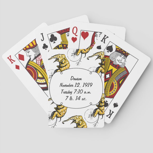 Zirkus Elefant Geschenke Spielkarten (Rückseite)