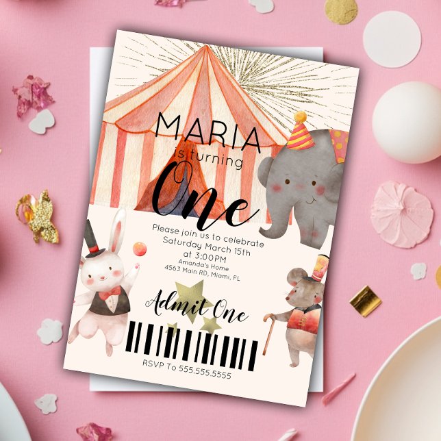 Zirkus Erster Geburtstagsticket  Einladung (Von Creator hochgeladen)
