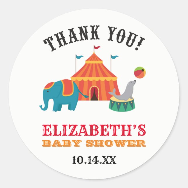 Zirkus Favor Sticker (Vorderseite)